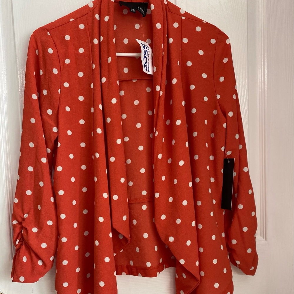 Kaii Red Polka Dot Cardigan